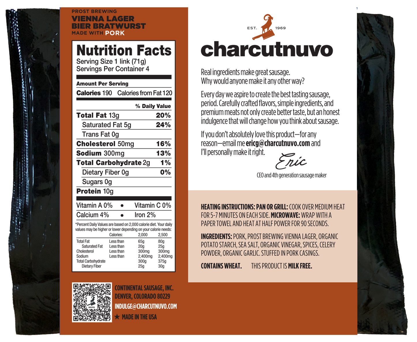 Prost Vienna Lager Beer Brat