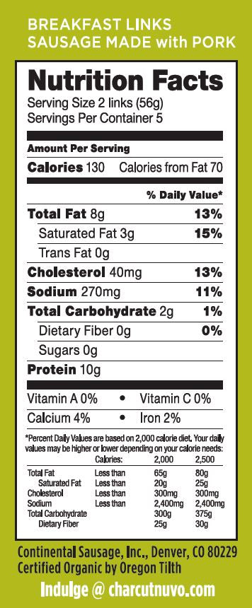 Organic Sausage