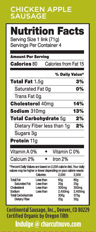 Organic Chicken Sausage