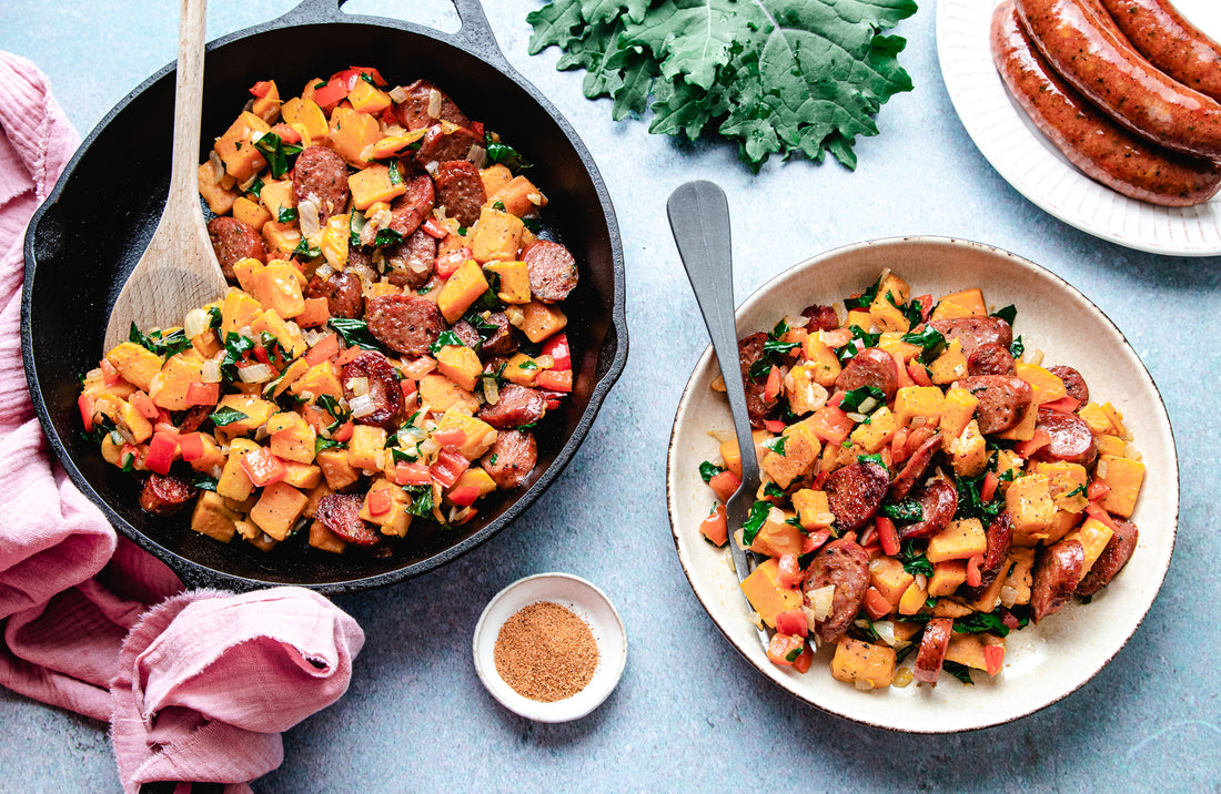 Sweet Potato, Kale, and Sausage Protein Bowl