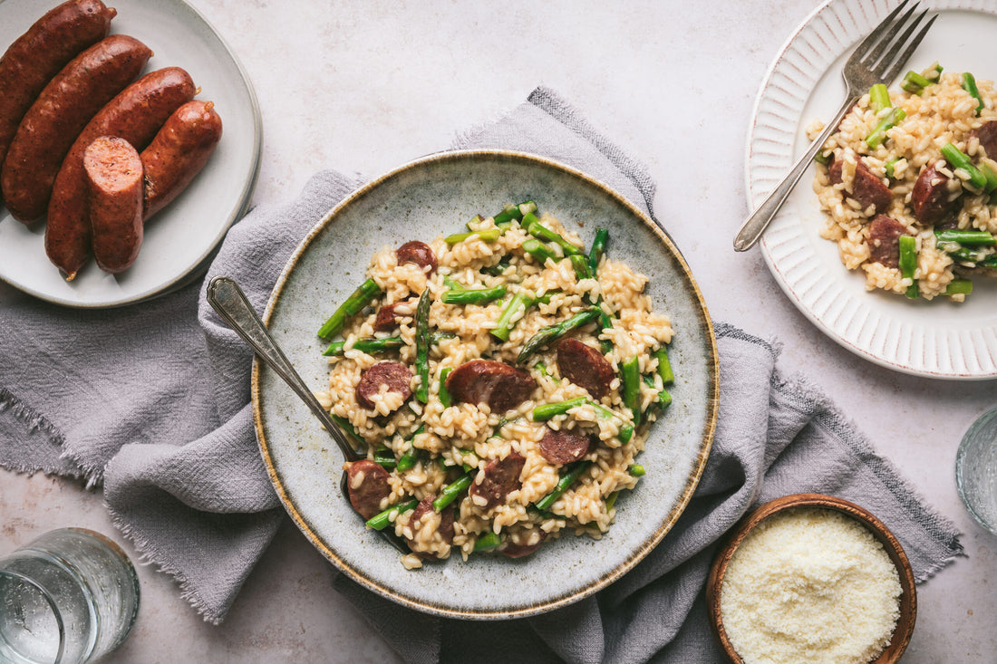 Pork Italian Sausage and Asparagus Risotto